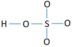 center atom and skeletal of bisulfate ion (HSO4-)